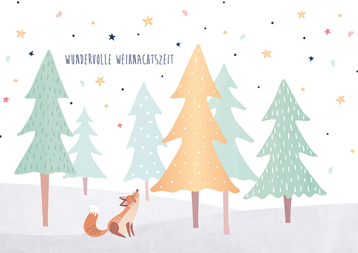 Grafik Werkstatt Doppelkarte Wundervolle Weihnachtszeit 12x17cm