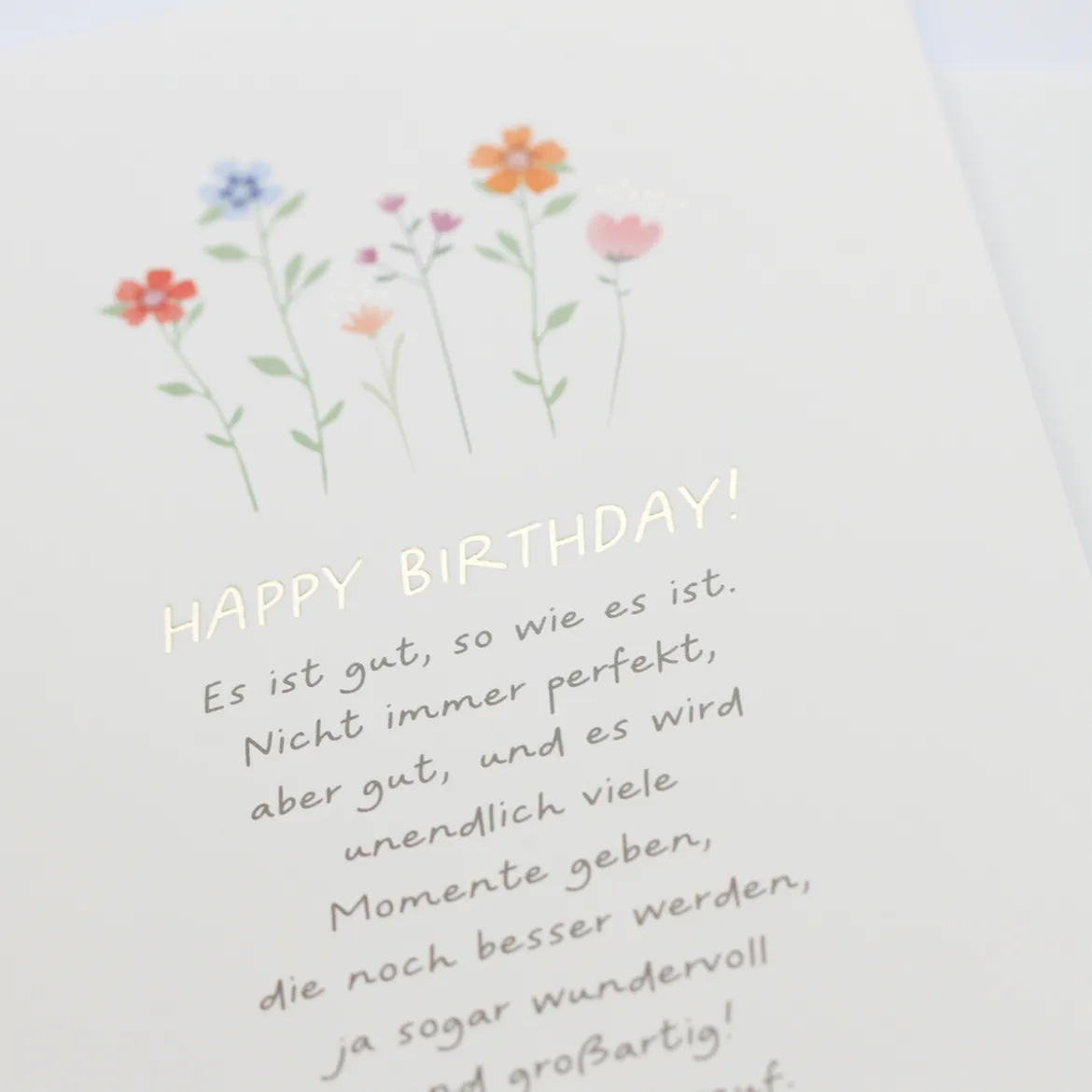 Grafik Werkstatt Doppelkarte HAPPY BIRTHDAY! Blumen 12x17cm
