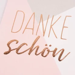 Grafik Werkstatt Doppelkarte Dankeschön geometrisch grau rosa weiß 12x17cm