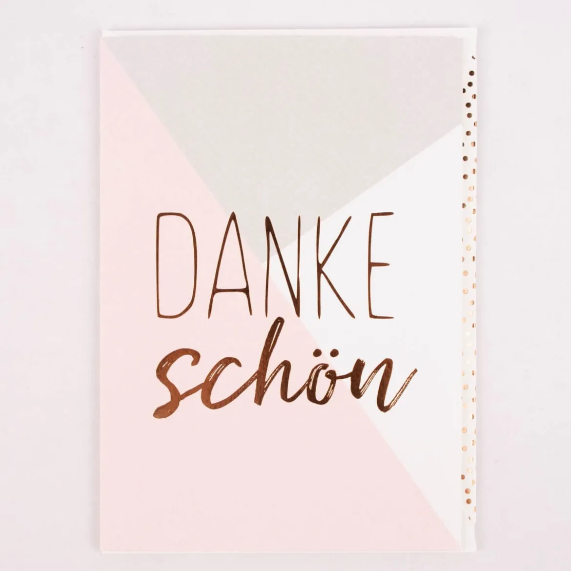 Grafik Werkstatt Doppelkarte Dankeschön geometrisch grau rosa weiß 12x17cm