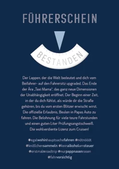 Grafik Werkstatt Doppelkarte Führerschein bestanden 12x17cm