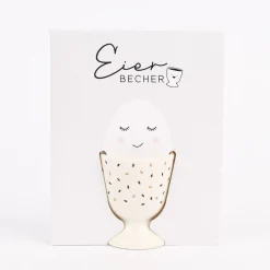 Grafik Werkstatt Eierbecher Guten Morgen! Küken weiß gelb goldfarbig 5x6cm