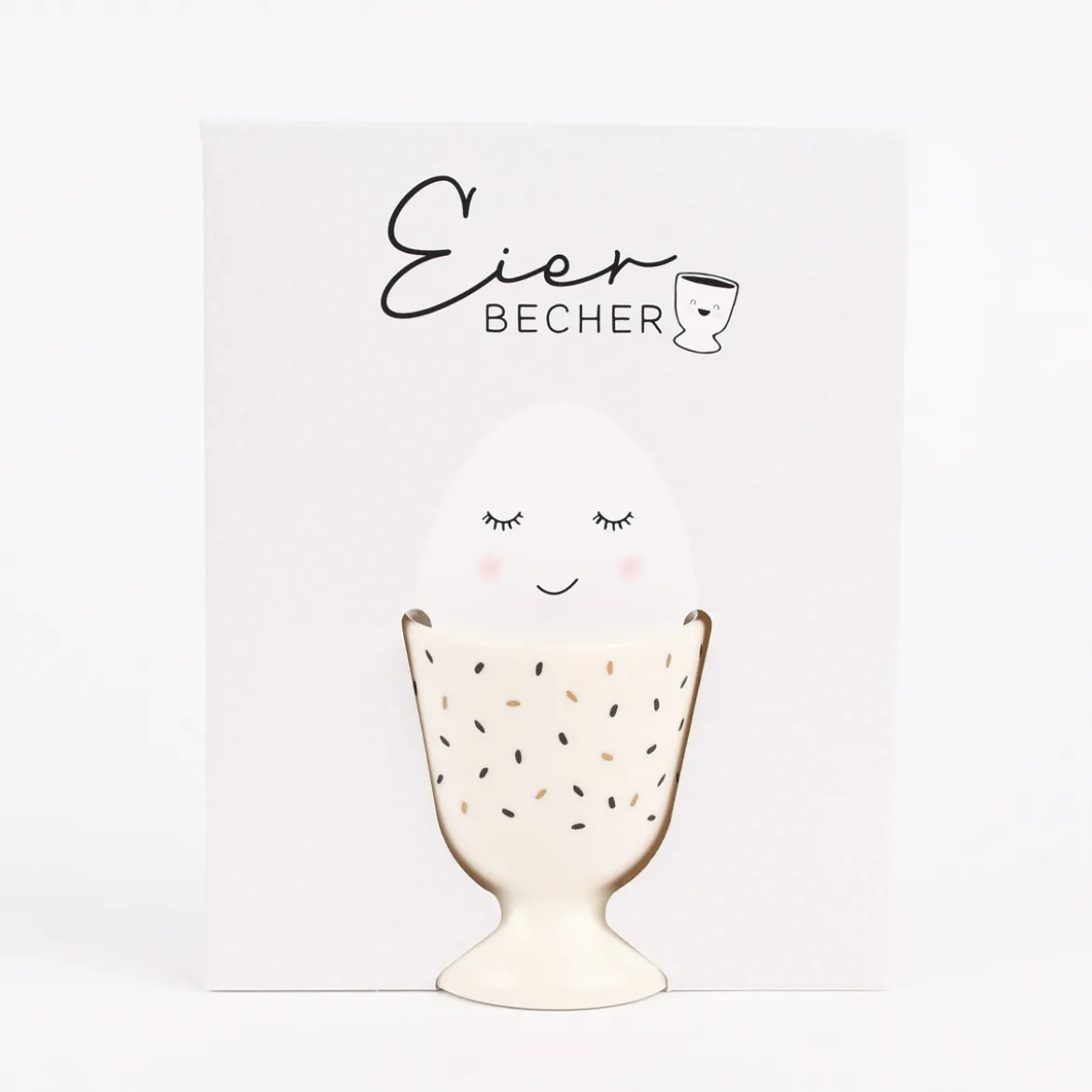 Grafik Werkstatt Eierbecher Guten Morgen! Küken weiß gelb goldfarbig 5x6cm