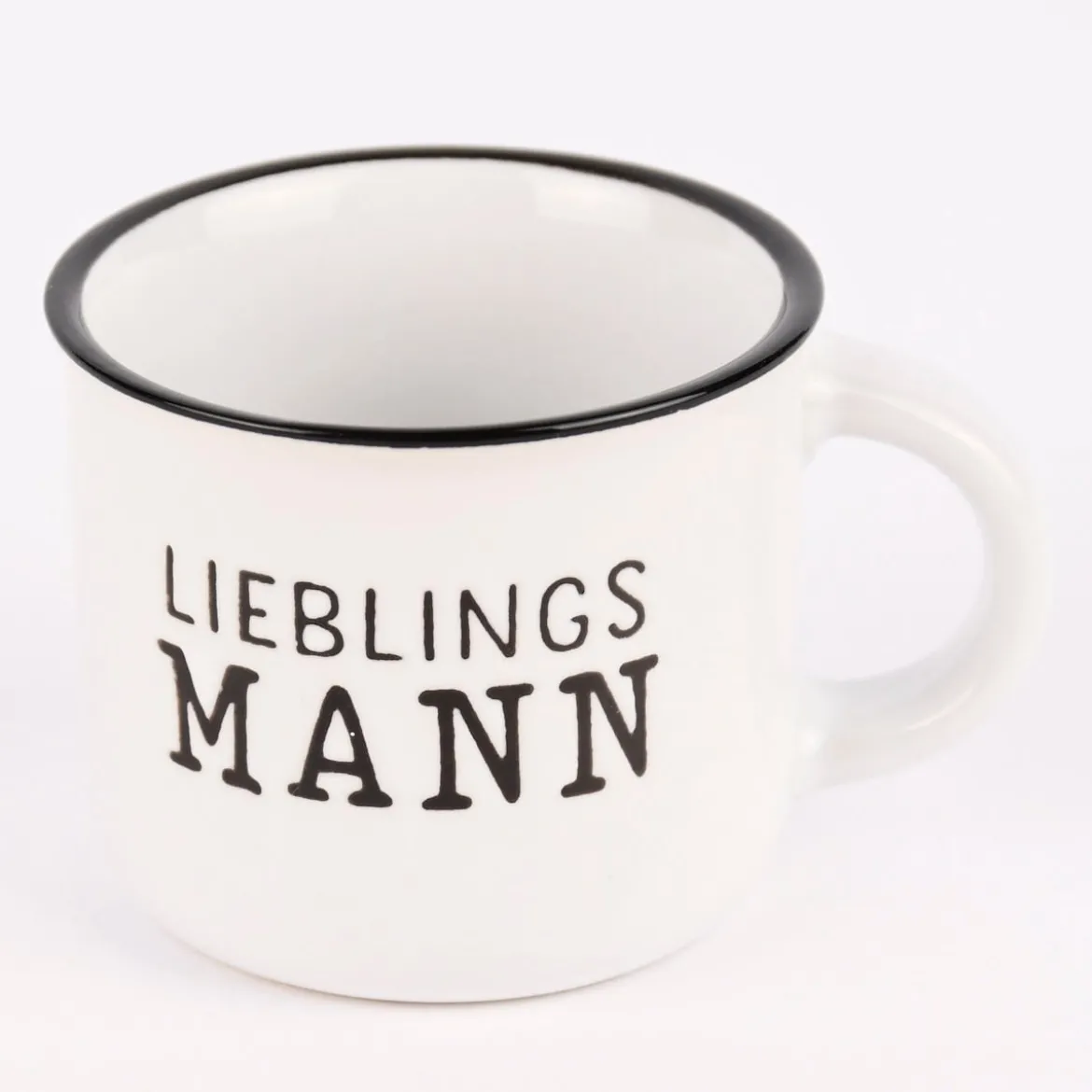 Grafik Werkstatt Espresso Tasse Vintage Lieblingsmann weiß schwarz 95ml