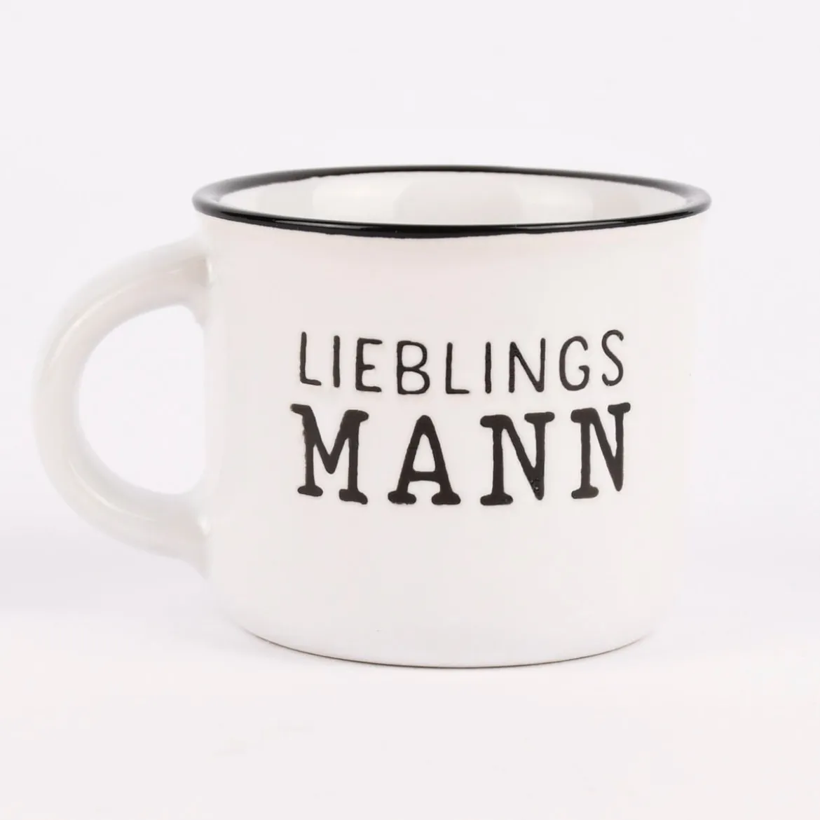 Grafik Werkstatt Espresso Tasse Vintage Lieblingsmann weiß schwarz 95ml