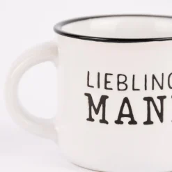 Grafik Werkstatt Espresso Tasse Vintage Lieblingsmann weiß schwarz 95ml