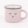 Grafik Werkstatt Espresso Tasse Vintage Gesicht mit Wimpern Frau rosa schwarz 95ml
