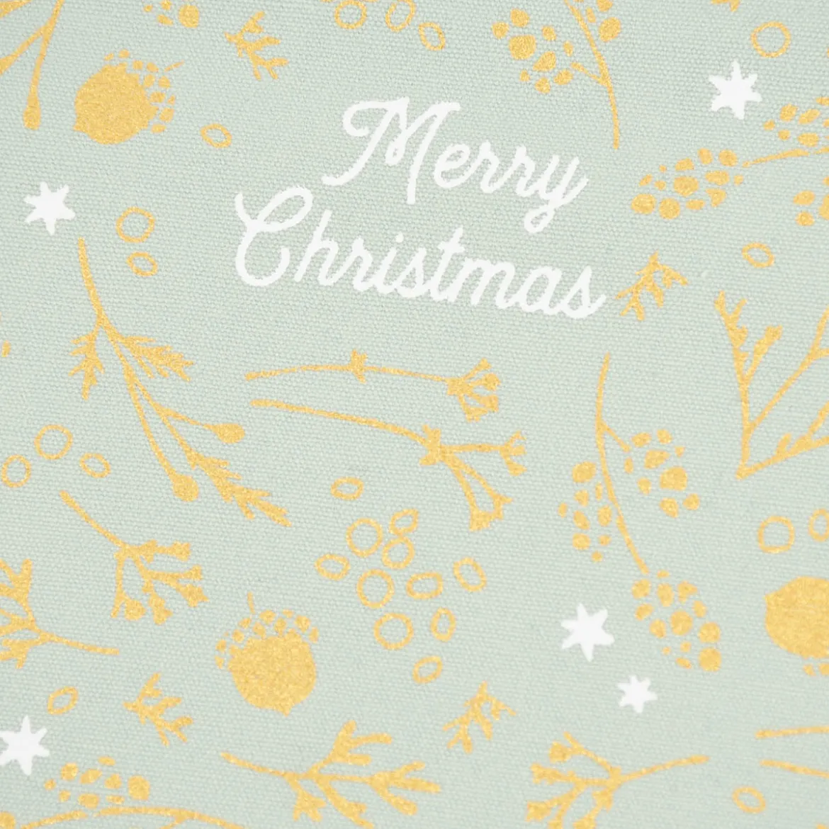 Grafik Werkstatt Geschenkbeutel aus Stoff Weihnachten Merry Christmas Zweige mintgrün gold 20x28cm