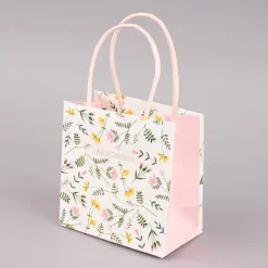 Grafik Werkstatt Geschenktüte klein Lieblingsmensch Blumen weiß rosa 12,5x12,5x7cm