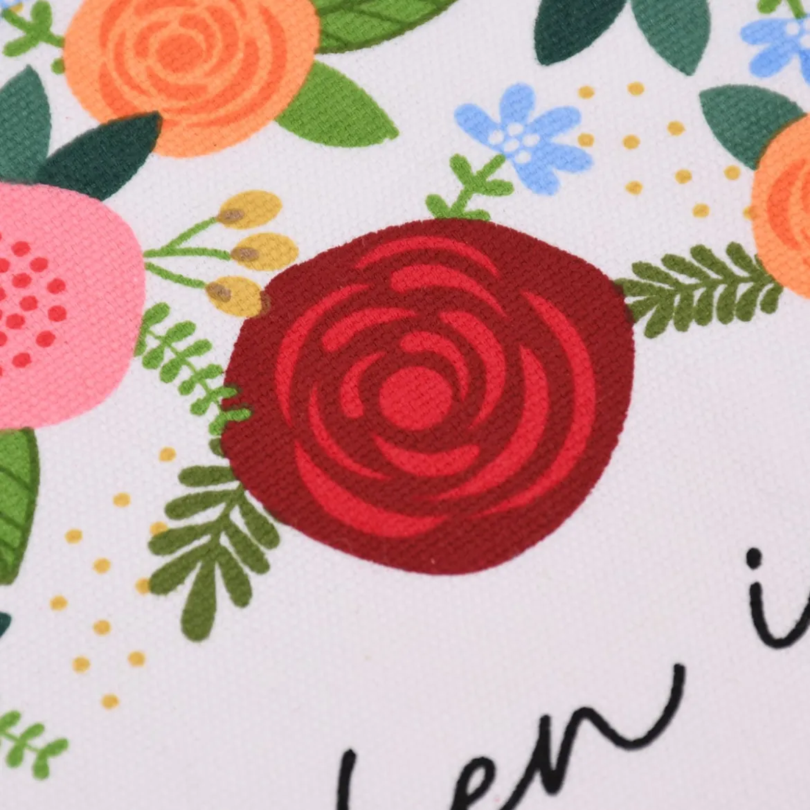 Grafik Werkstatt Geschirrtuch Rosen Kochen ist Liebe weiß bunt 45x68cm