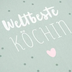 Grafik Werkstatt Geschirrtuch Weltbeste Köchin Punkte mint weiß 45x68cm