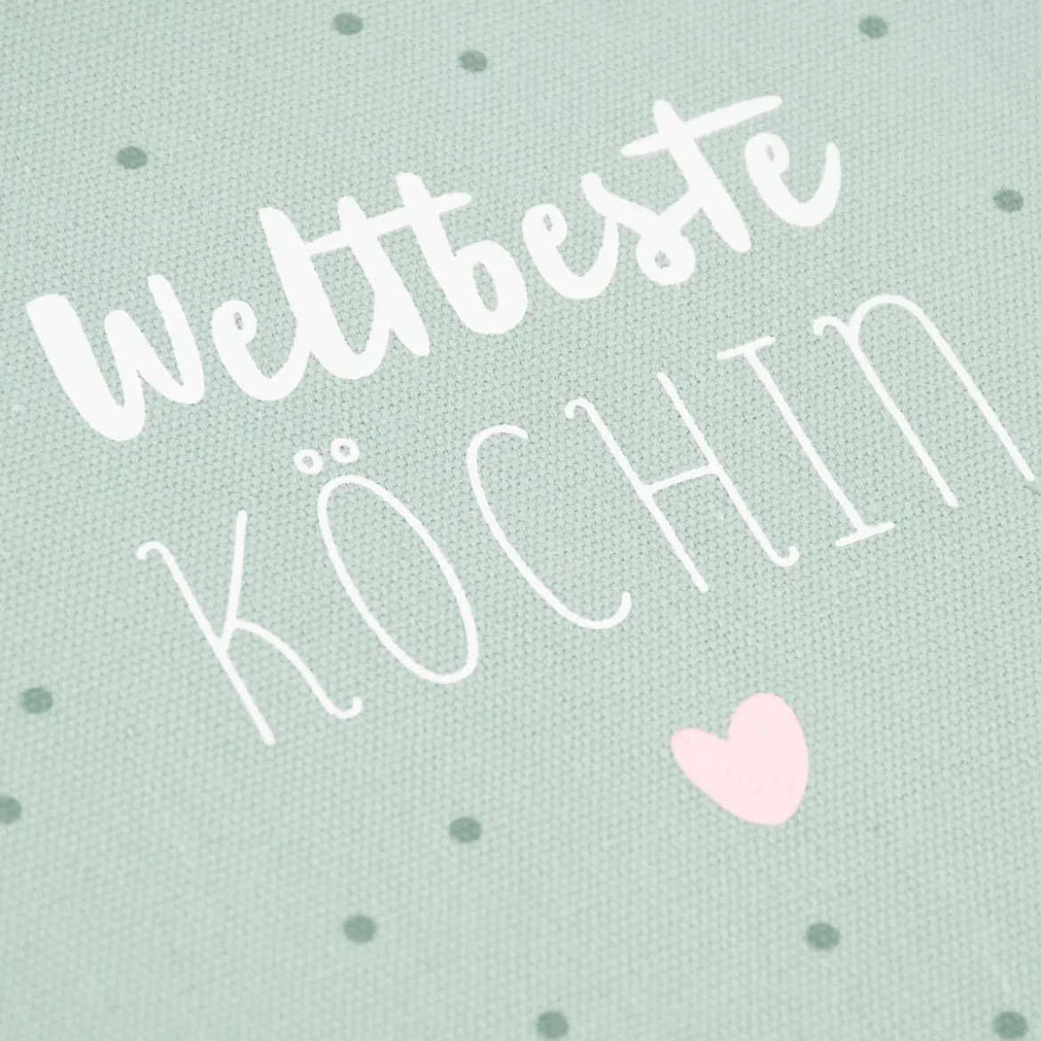Grafik Werkstatt Geschirrtuch Weltbeste Köchin Punkte mint weiß 45x68cm