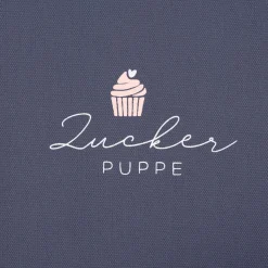 Grafik Werkstatt Geschirrtuch Zuckerpuppe Cupcake aus Baumwolle dunkelblau rosa 45x68cm