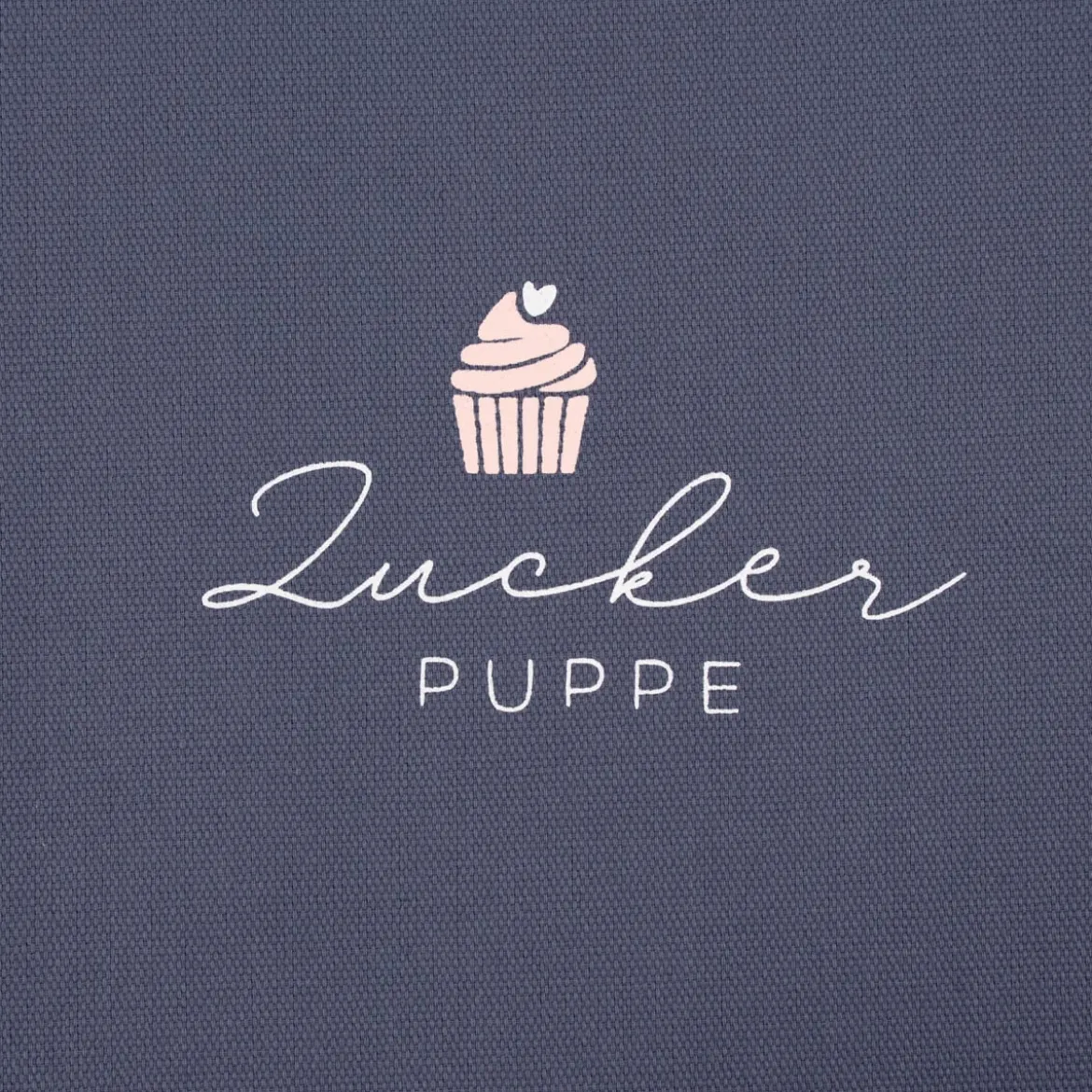 Grafik Werkstatt Geschirrtuch Zuckerpuppe Cupcake aus Baumwolle dunkelblau rosa 45x68cm