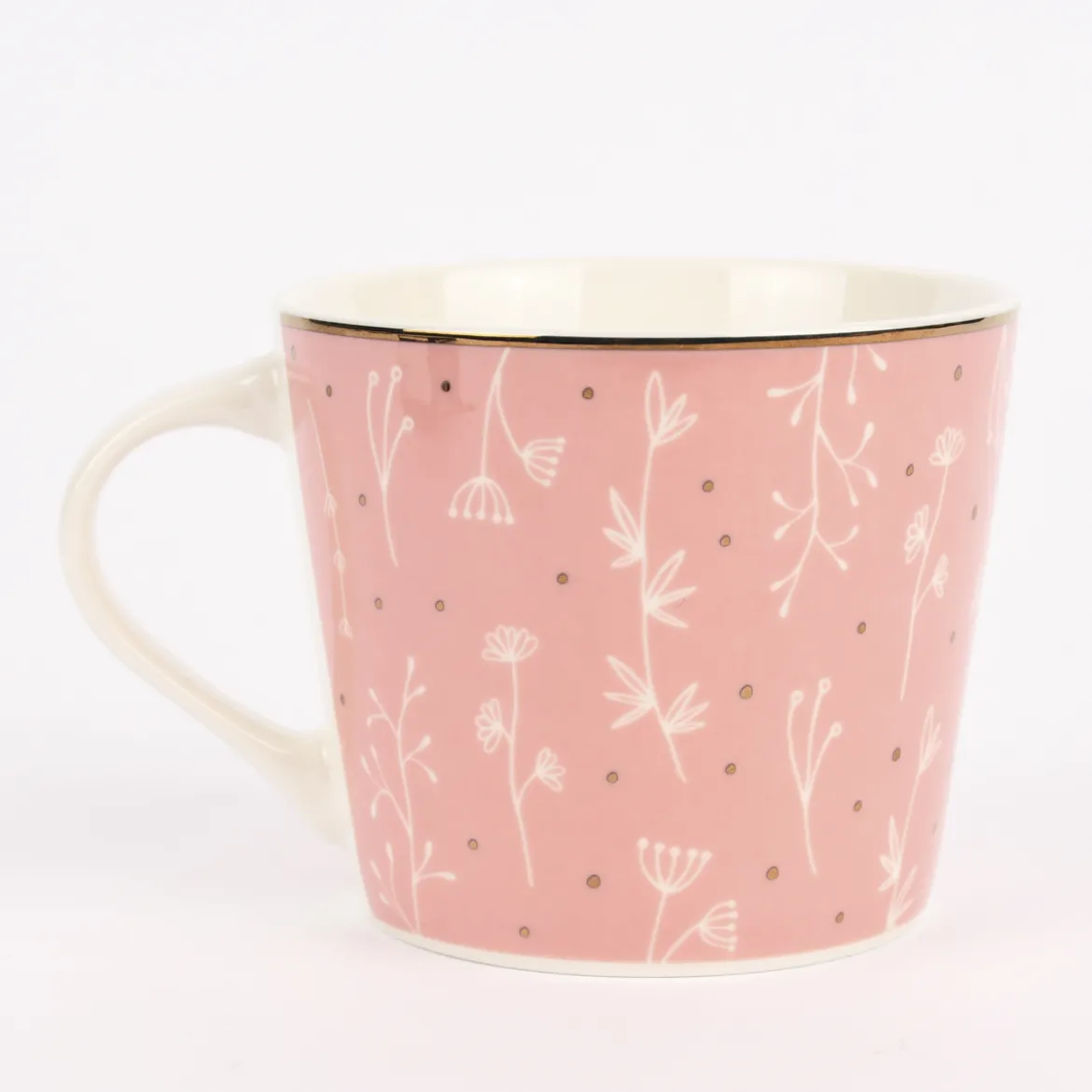 Grafik Werkstatt Goldtasse beaTEAful Blümchen rosa gold 420ml
