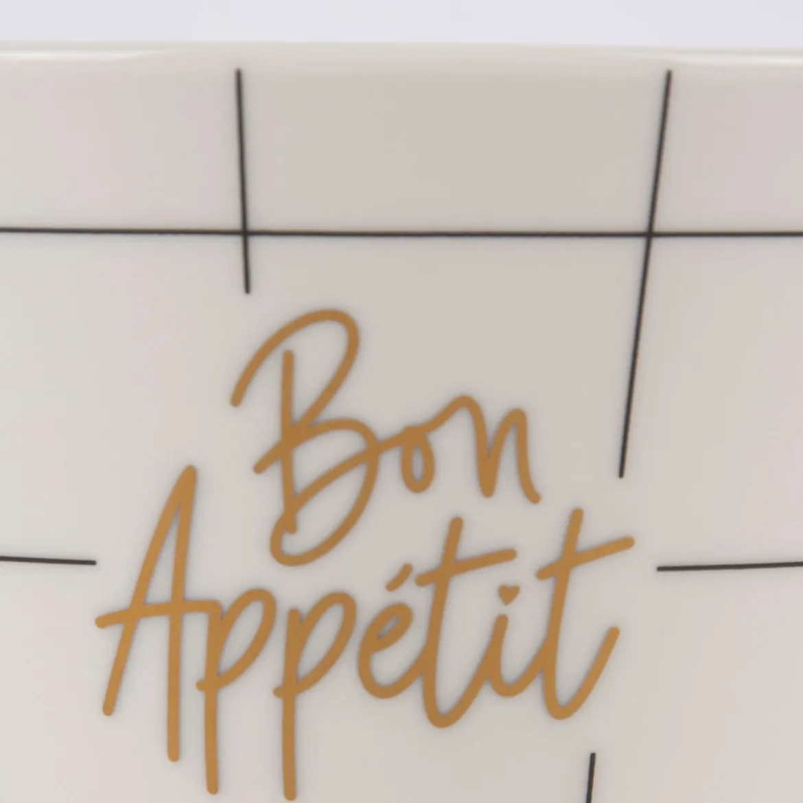 Grafik Werkstatt Müslischale Bon Appetit weiß goldfarbig 14x9cm