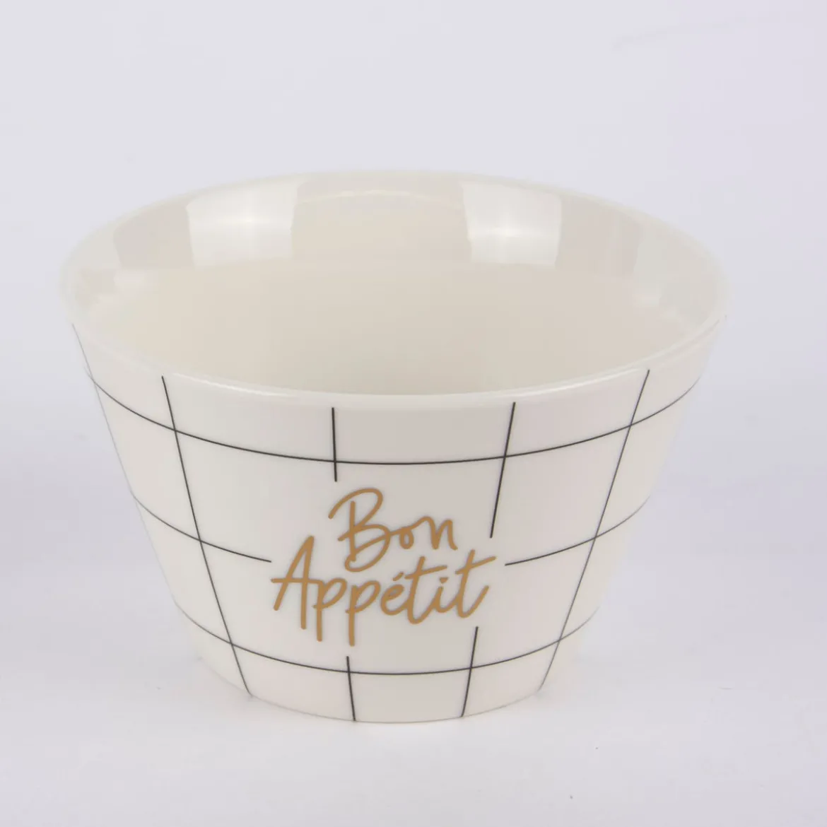 Grafik Werkstatt Müslischale Bon Appetit weiß goldfarbig 14x9cm