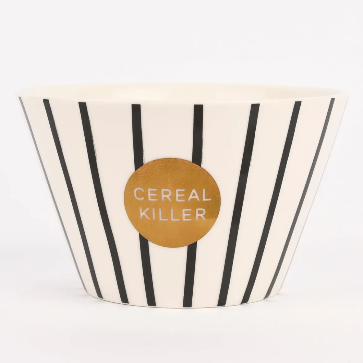 Grafik Werkstatt Müslischale CEREAL KILLER weiß schwarz goldfarbig 14x9cm
