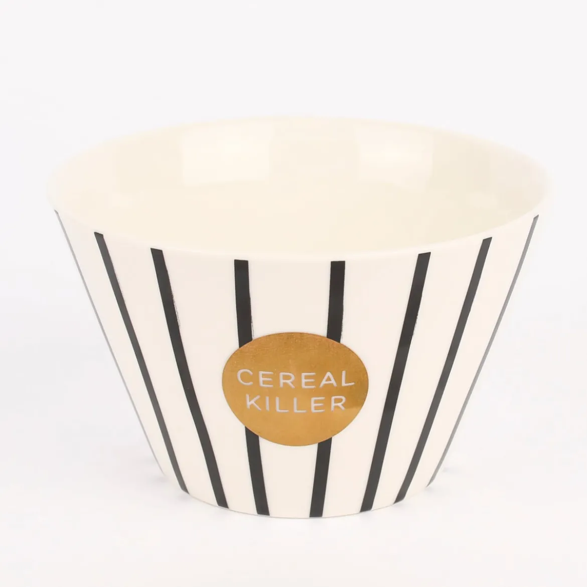 Grafik Werkstatt Müslischale CEREAL KILLER weiß schwarz goldfarbig 14x9cm