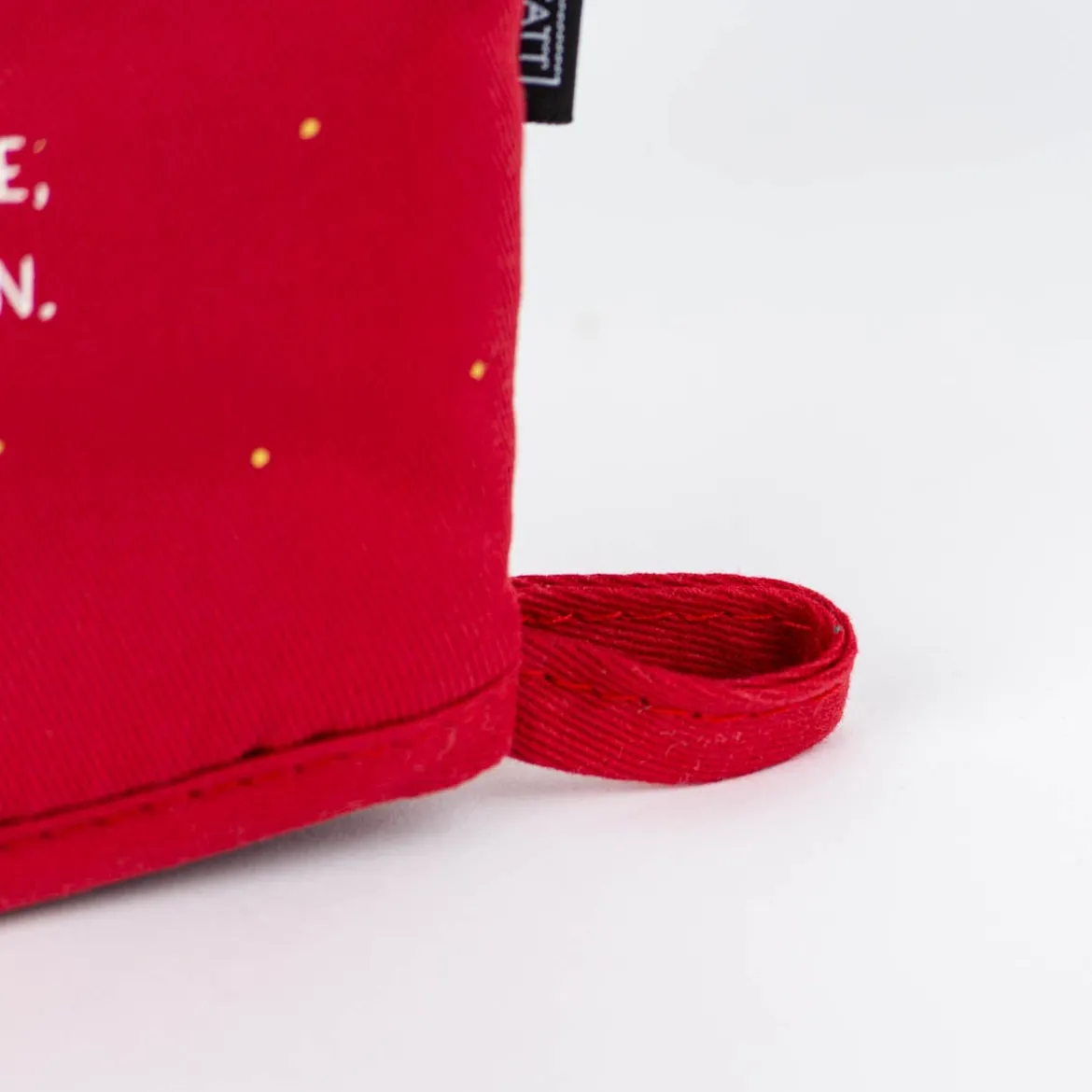 Grafik Werkstatt Ofenhandschuh Weihnachten Frohes Fest Punkte Stern rot 30x18cm