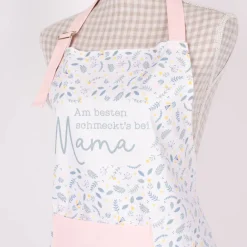 Grafik Werkstatt Schürze verstellbar Mama weiß rosa 66x85cm
