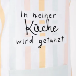 Grafik Werkstatt Schürze verstellbar In meiner Küche wird getanzt Streifen weiß bunt 66x85cm