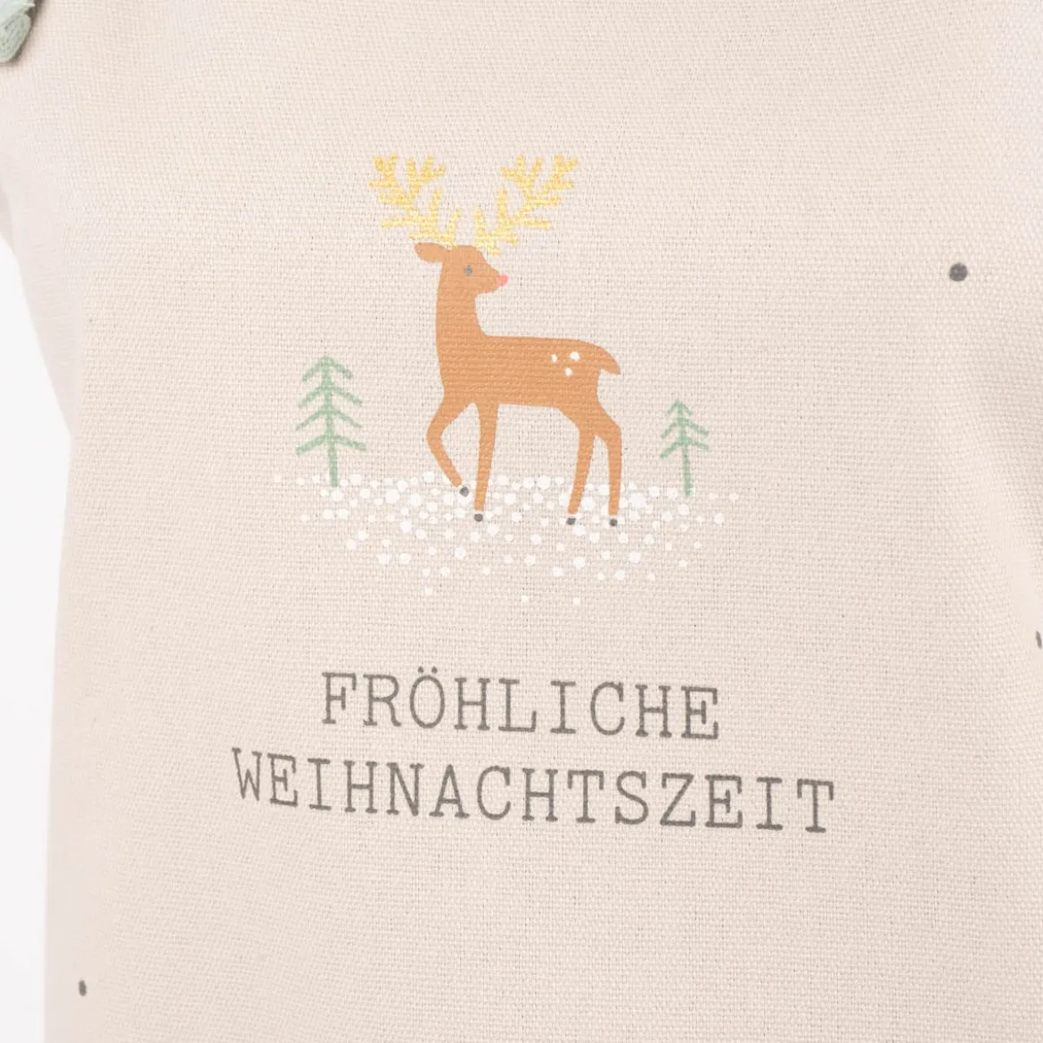Grafik Werkstatt Schürze verstellbar Fröhliche Weihnachtszeit Hirsch natur 66x85cm