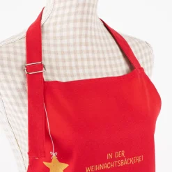 Grafik Werkstatt Schürze verstellbar In der Weihnachtsbäckerei Stern rot 66x85cm