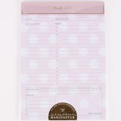 Grafik Werkstatt Tages To Do Notizblock Plan los rosa weiß goldfarbig 15x21cm