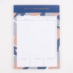 Grafik Werkstatt Tages To Do Notizblock Zeit für Mutausbrüche dunkelblau 15x21cm