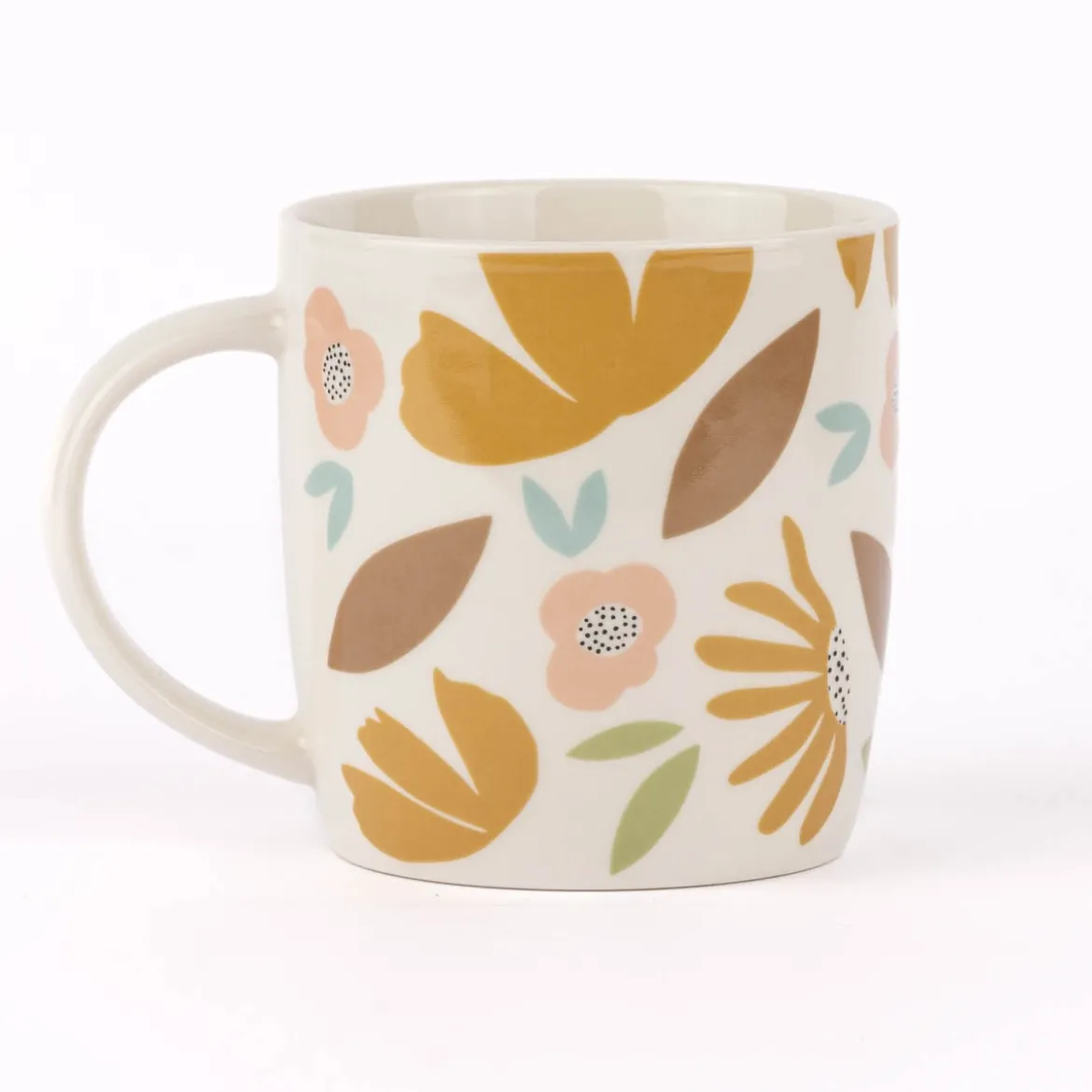 Grafik Werkstatt Tasse Gute Laune Kleine Auszeit Blumen abstrakt weiß bunt 300ml