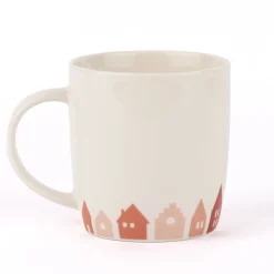 Grafik Werkstatt Tasse Gute Laune Zuhause bist du Häuser weiß terrakotta 300ml