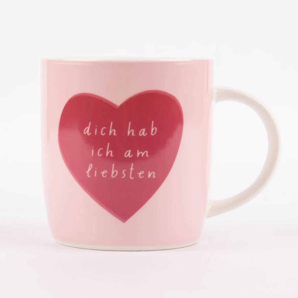 Grafik Werkstatt Tasse Gute Laune Dich hab ich am liebsten Herz rosa 300ml