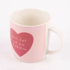 Grafik Werkstatt Tasse Gute Laune Dich hab ich am liebsten Herz rosa 300ml