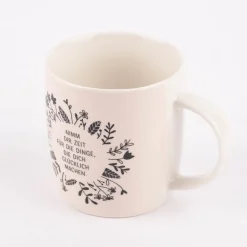 Grafik Werkstatt Tasse Nimm dir Zeit Blumen rosa schwarz weiß 300ml