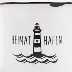 Grafik Werkstatt Tasse Vintage Heimathafen weiß schwarz 400ml