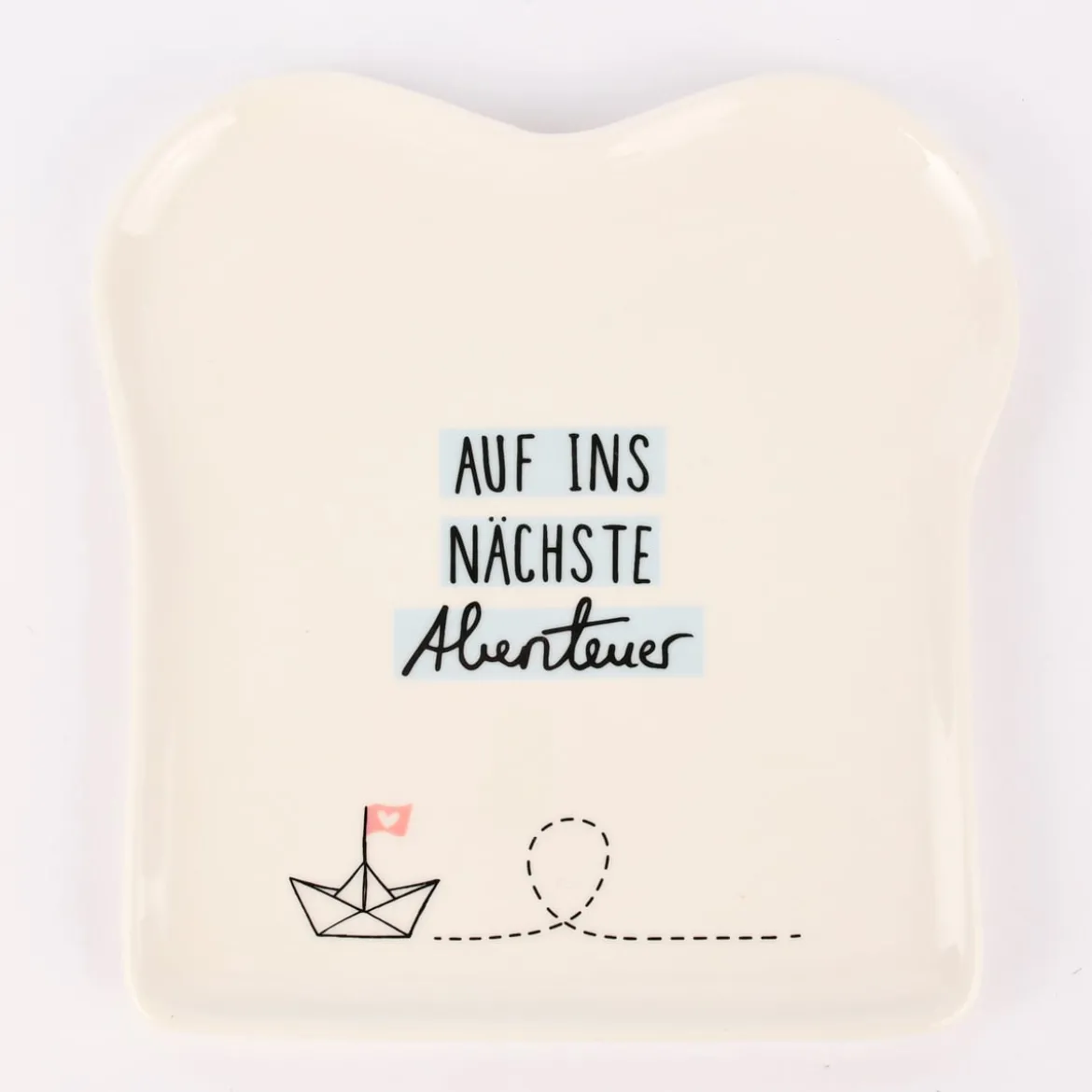 Grafik Werkstatt Toastteller AUF INS NÄCHSTE Abenteuer weiß 14,5x15,5cm