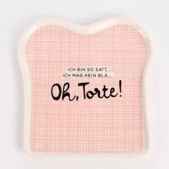Grafik Werkstatt Toastteller Oh, Torte! weiß rosa 14,5x15,5cm