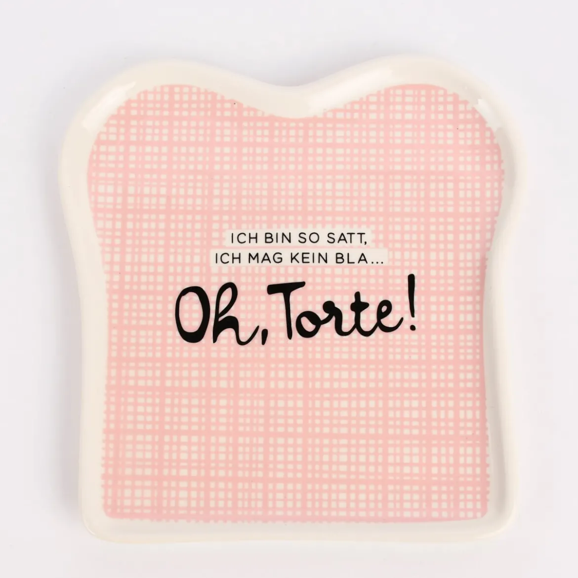 Grafik Werkstatt Toastteller Oh, Torte! weiß rosa 14,5x15,5cm