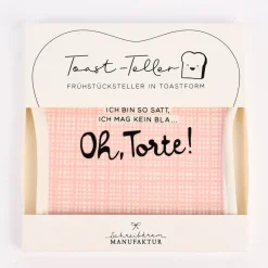 Grafik Werkstatt Toastteller Oh, Torte! weiß rosa 14,5x15,5cm