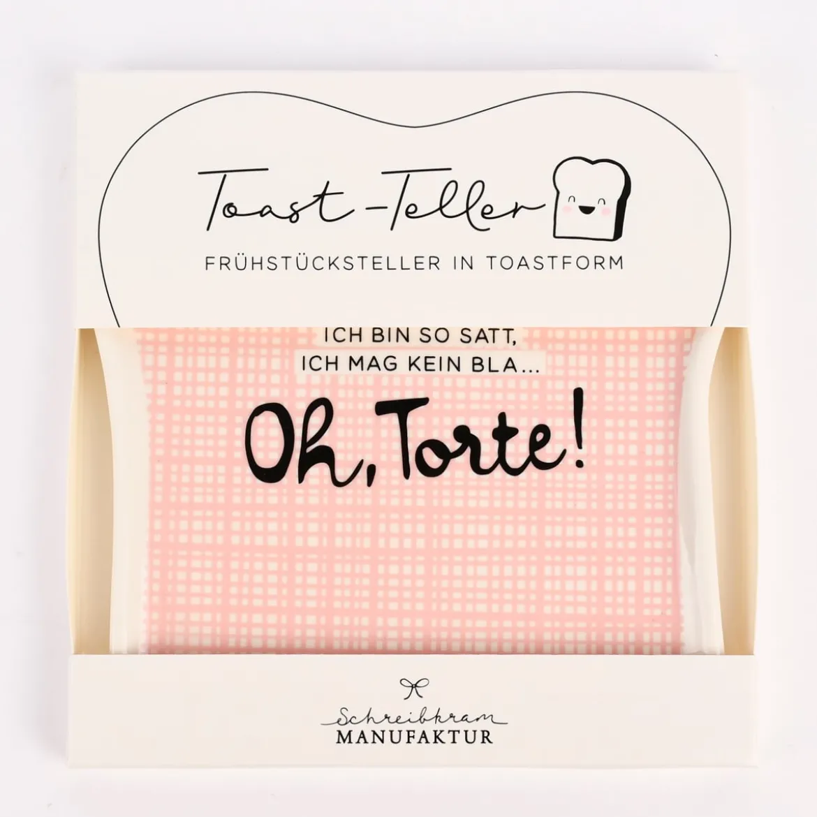 Grafik Werkstatt Toastteller Oh, Torte! weiß rosa 14,5x15,5cm