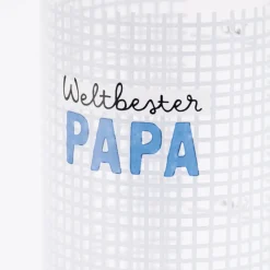 Grafik Werkstatt Trinkflasche aus Glas Weltbester Papa kariert 550ml