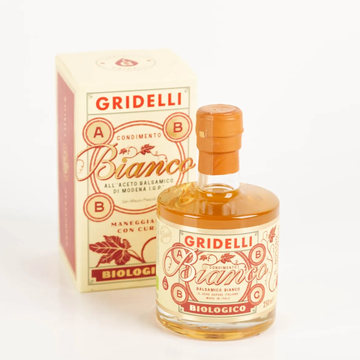 GRIDELLI Bio Balsamico weiß Condimento Bianco All Aceto Balsamico di Modena I.G.P. Biologico 250ml