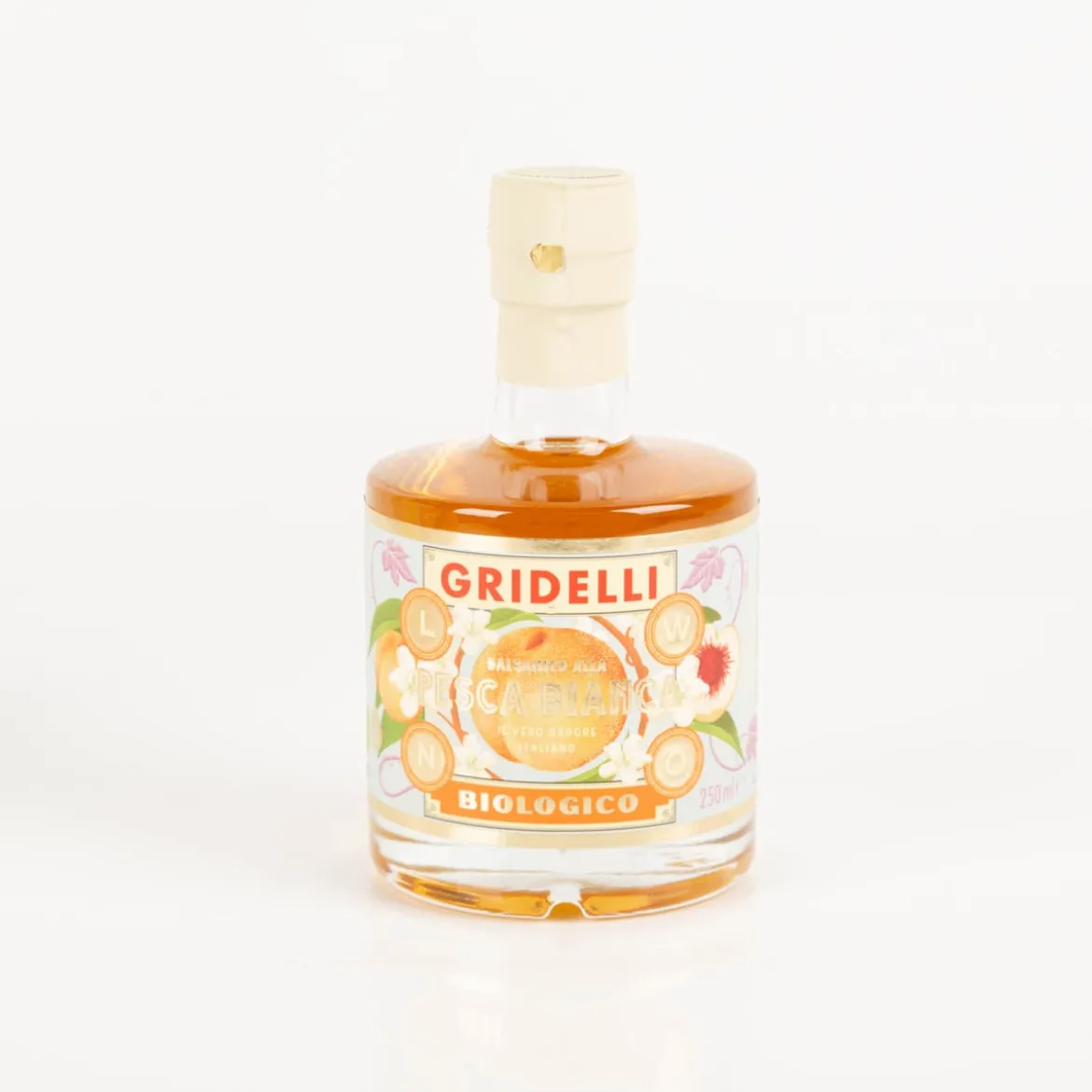 GRIDELLI Bio Pfirsich Balsamico alla Pesca Bianca Il Vero Sapore Italiano Biologico 250ml