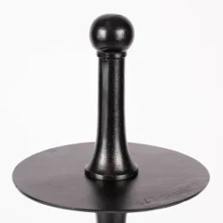 Große Etagere rund Metall Strukturoberfläche 4stufig Aluminium schwarz 55x123cm