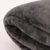 Große Kuscheldecke aus Microfaser einfarbig anthrazit grau 180x220cm