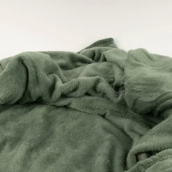 Große Kuscheldecke aus Microfaser einfarbig jade grün 180x220cm