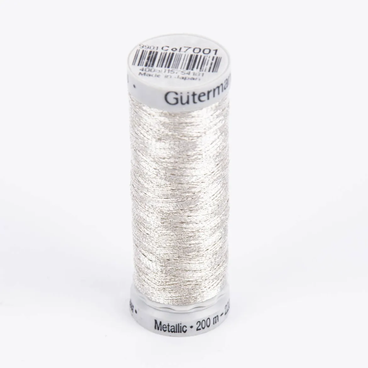 Gütermann Metallic Effektgarn Nähgarn Stickgarn Metalleffekt-Faden Metallic Farbnr. 7001 weiß 200 Meter/Spule