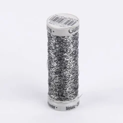 Gütermann Metallic Effektgarn Nähgarn Stickgarn Metalleffekt-Faden Metallic Farbnr. 7023 silber schwarz 200 Meter/Spule