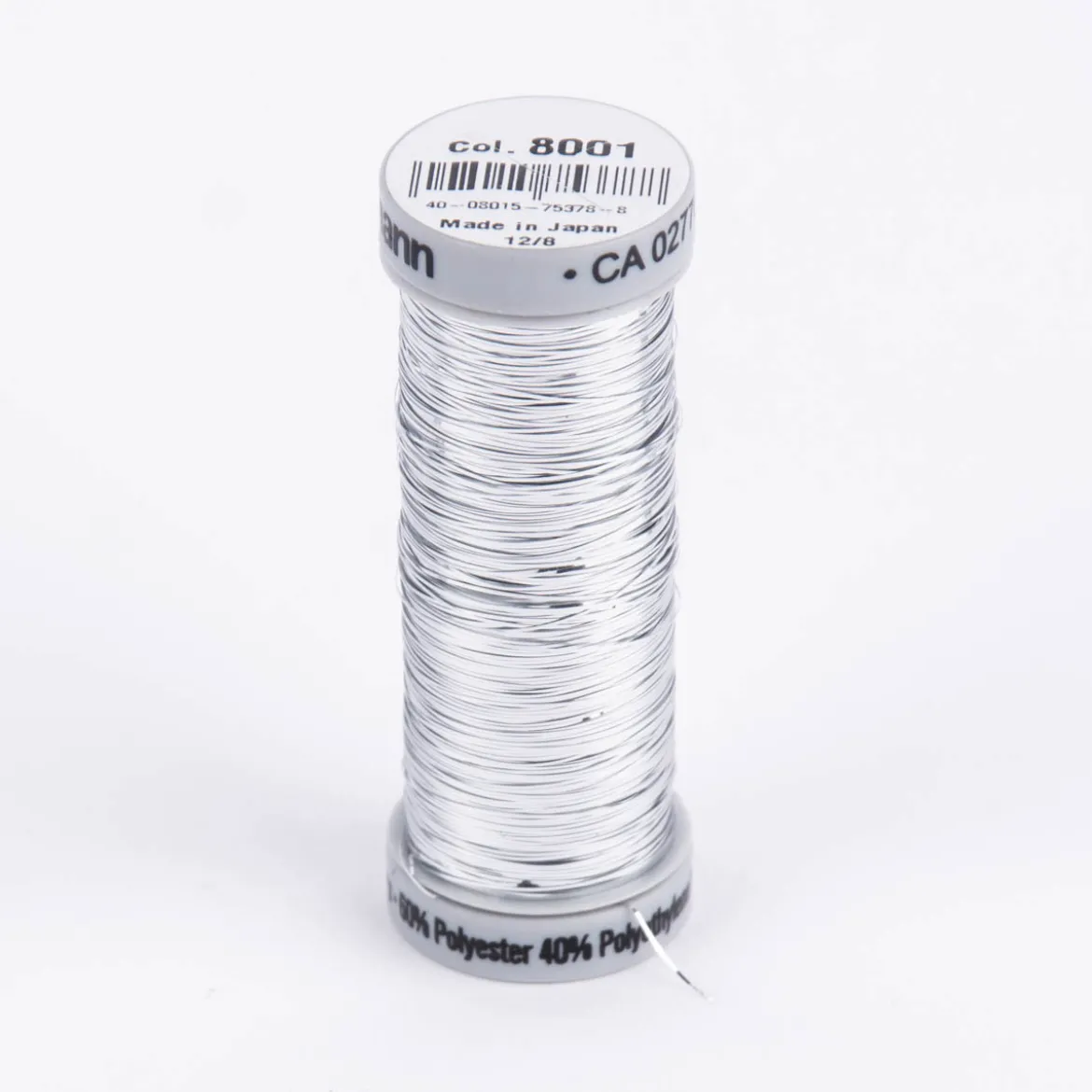 Gütermann SULKY Sliver Metallic-Effektgarn Stickgarn Metalleffekt-Faden Farbnr. 8001 silber 200m